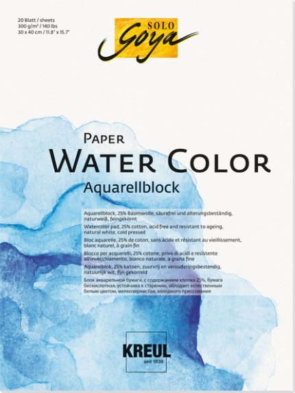 Aquarellblock (30x40) - 20 Blatt/ Solo Goya