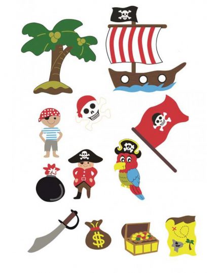 Moosgummi Sticker Piraten selbstklebend