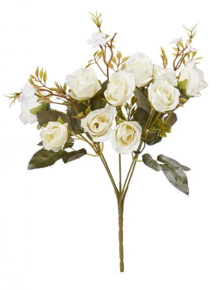 Rosenstrauß ca. 30 cm weiß 10 Blüten